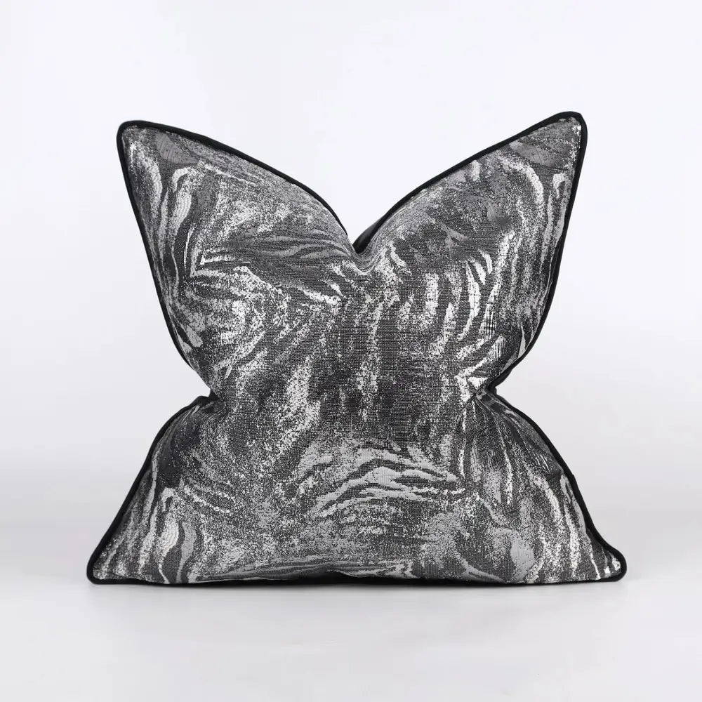 Luxury black & gold geometric jacquard cushion cover living room decor