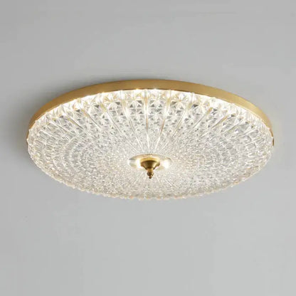 Luxury black & gold glass round ceiling lamp bedroom crystal design