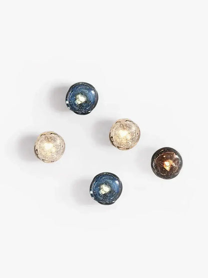 Luxury blue crystal glass wall lamp – bedroom crackled sconce