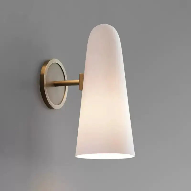 Luxury brass and frosted white glass copper wall lamp bedroom light