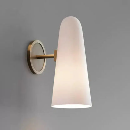 Luxury brass and frosted white glass copper wall lamp bedroom light