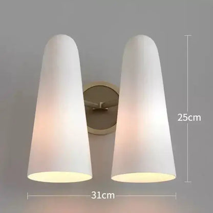 Luxury brass and frosted white glass copper wall lamp bedroom light
