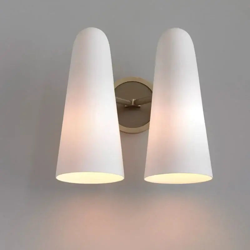 Luxury brass and frosted white glass copper wall lamp bedroom light