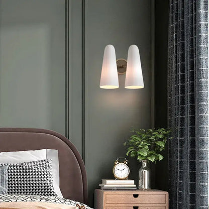 Luxury brass and frosted white glass copper wall lamp bedroom light