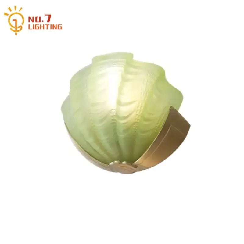 Luxury brass glass shell wall lamp for bedroom or living room