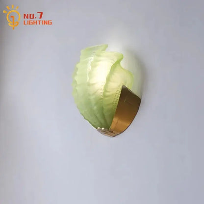 Luxury brass glass shell wall lamp for bedroom or living room