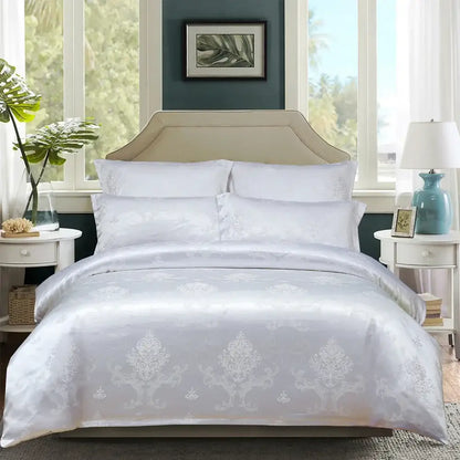 Luxury brown & gold damask duvet cover bedding set bedroom decor