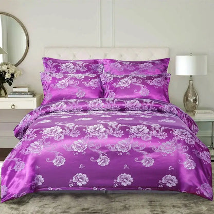 Luxury brown & gold damask duvet cover bedding set bedroom decor