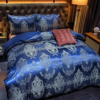 Luxury brown & gold damask duvet cover bedding set bedroom decor
