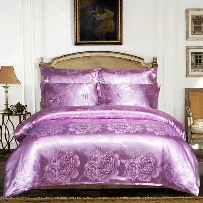 Luxury brown & gold damask duvet cover bedding set bedroom decor
