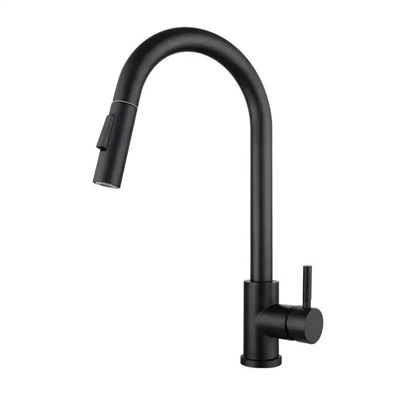 Luxury brushed gold pull out kitchen faucet with textured finish