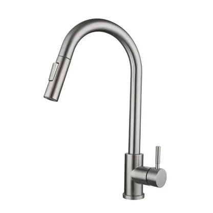 Luxury brushed gold pull out kitchen faucet with textured finish