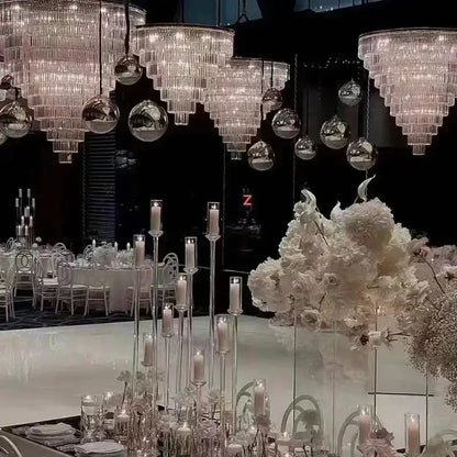 Luxury cascading crystal ice bar chandelier dining room light