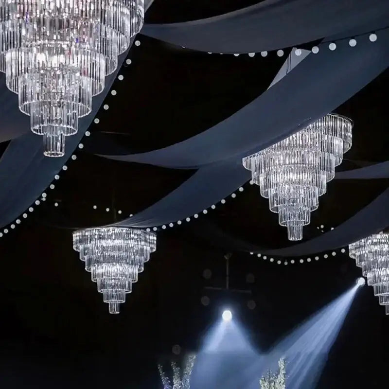 Luxury cascading crystal ice bar chandelier dining room light