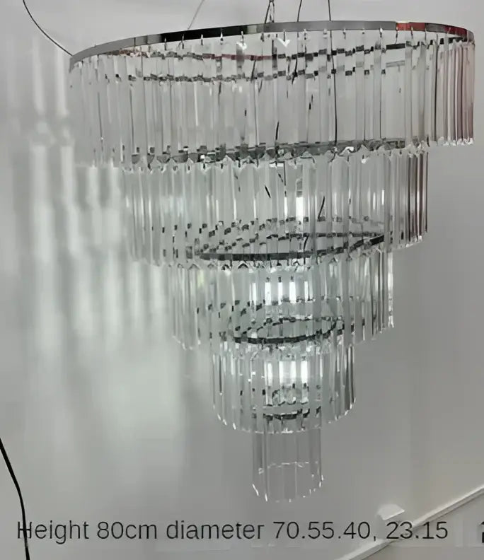 Luxury cascading crystal ice bar chandelier dining room light