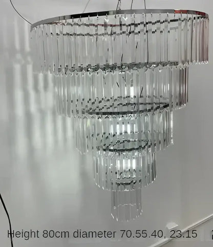 Luxury cascading crystal ice bar chandelier dining room light