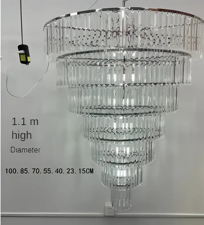Luxury cascading crystal ice bar chandelier dining room light