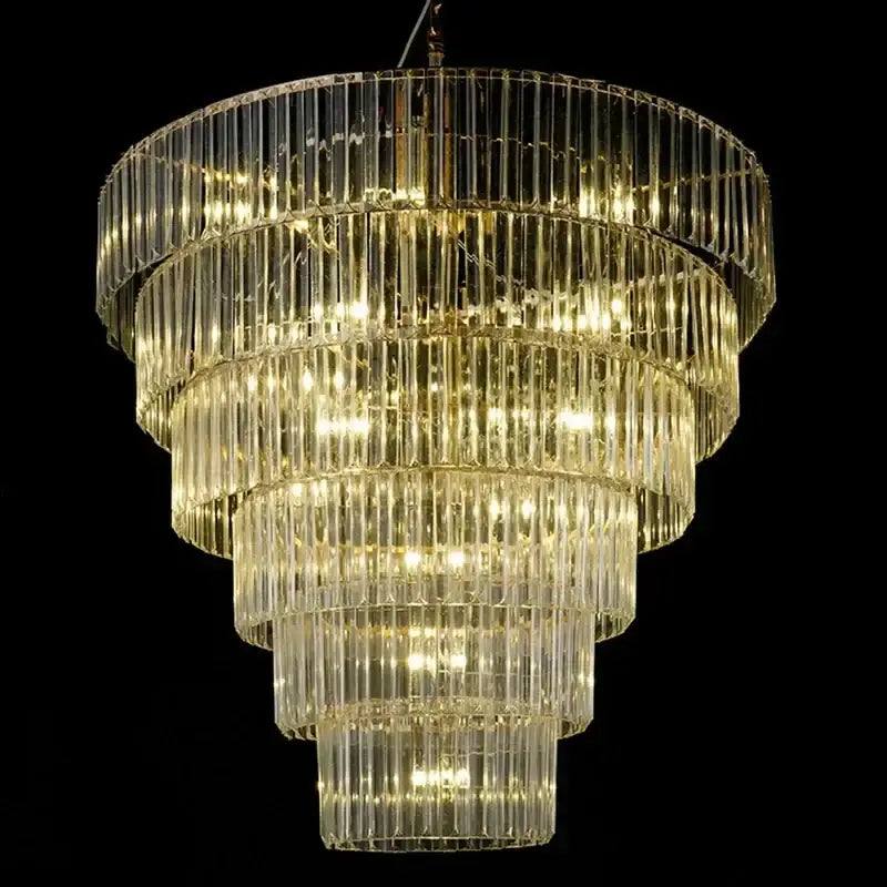 Luxury cascading crystal ice bar chandelier dining room light