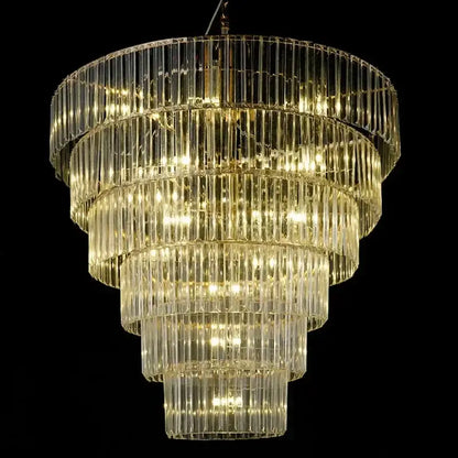 Luxury cascading crystal ice bar chandelier dining room light