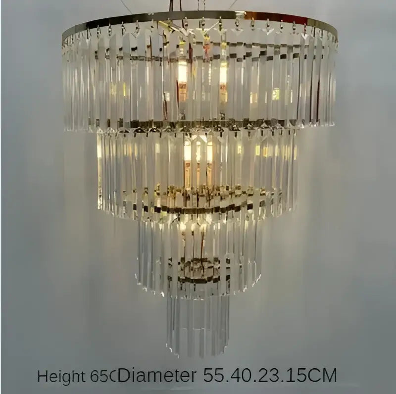 Luxury cascading crystal ice bar chandelier dining room light