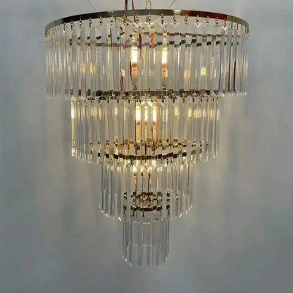 Luxury cascading crystal ice bar chandelier dining room light