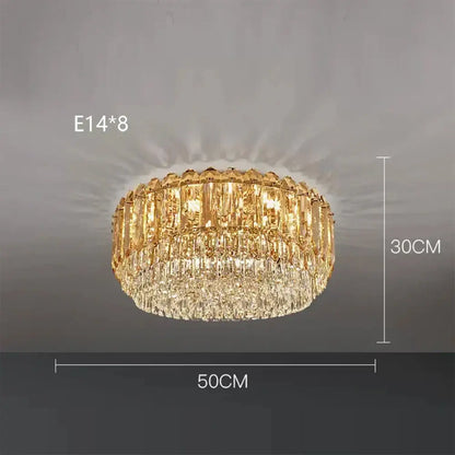 Luxury cascading gold crystal led wall lamp living room lighting