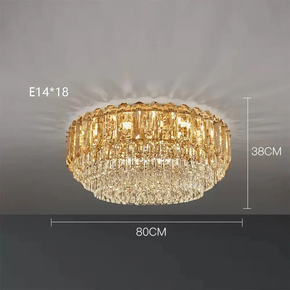 Luxury cascading gold crystal led wall lamp living room lighting