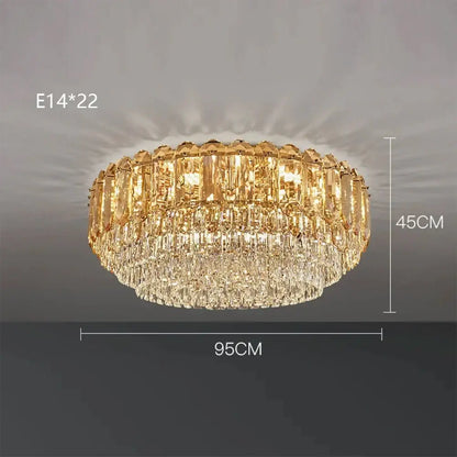 Luxury cascading gold crystal led wall lamp living room lighting