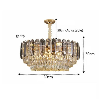 Luxury cascading gold crystal led wall lamp living room lighting