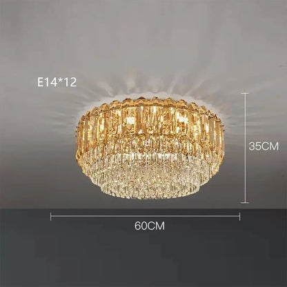 Luxury cascading gold crystal led wall lamp living room lighting