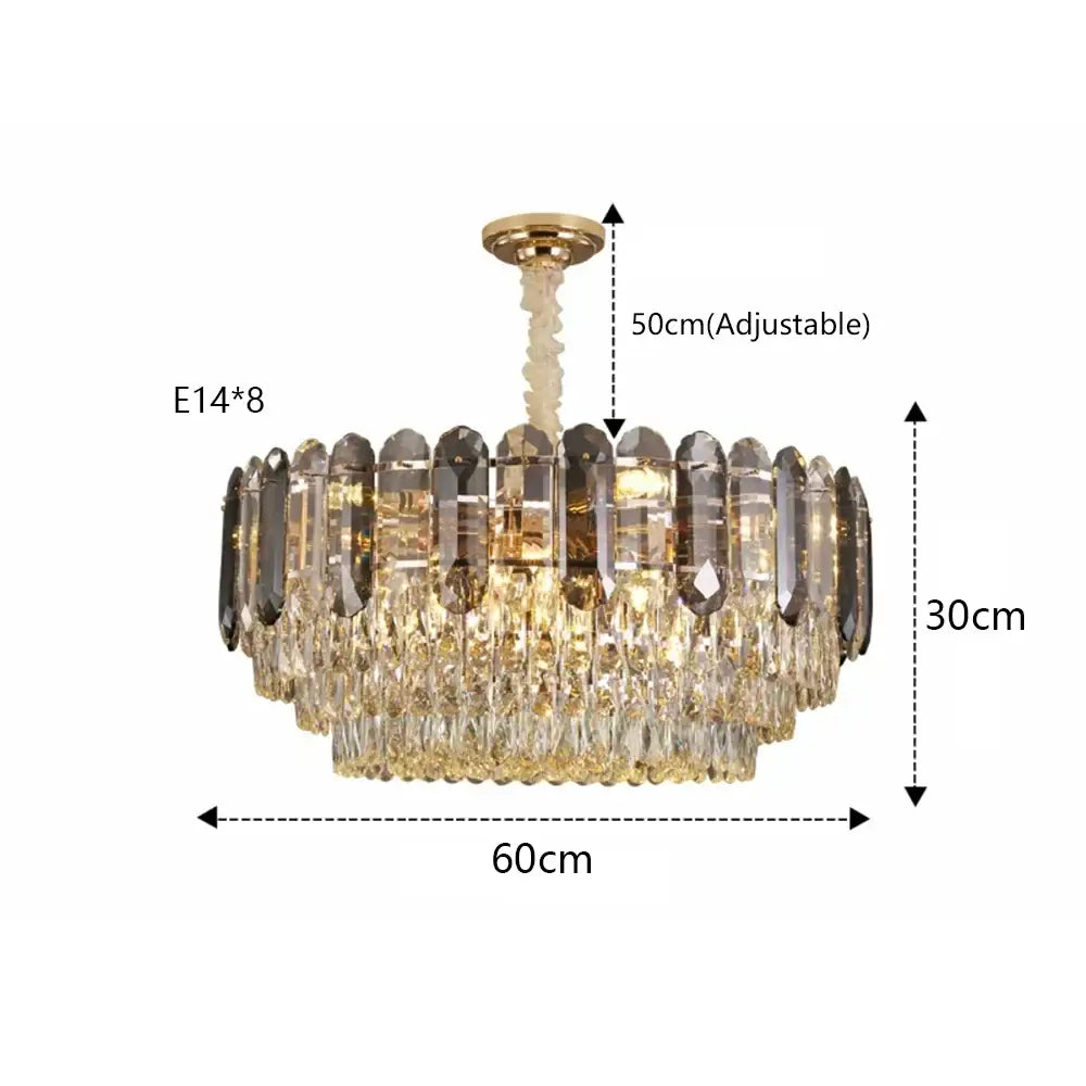 Luxury cascading gold crystal led wall lamp living room lighting