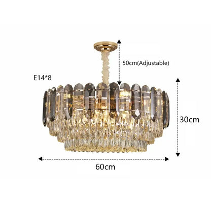 Luxury cascading gold crystal led wall lamp living room lighting