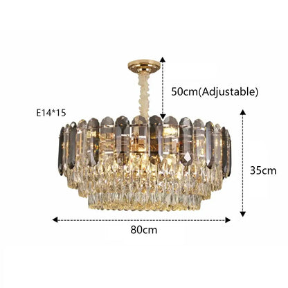 Luxury cascading gold crystal led wall lamp living room lighting