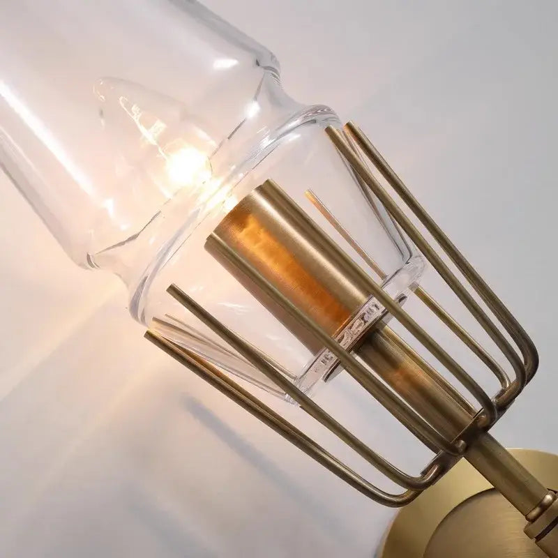 Luxury copper & glass chandelier – dining room lighting fixture