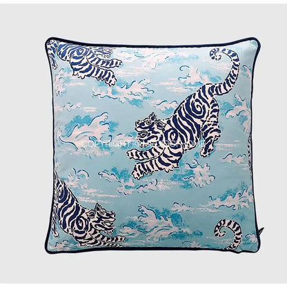 Luxury coral lynx velvet cushion cover living room pink & teal decor