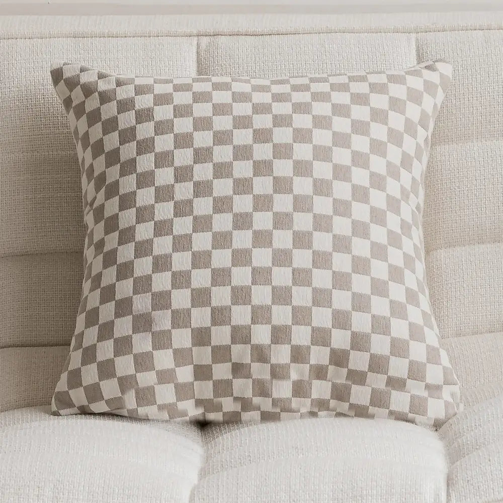 Luxury cream & black camellia jacquard pillow cover living room