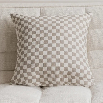 Luxury cream & black camellia jacquard pillow cover living room