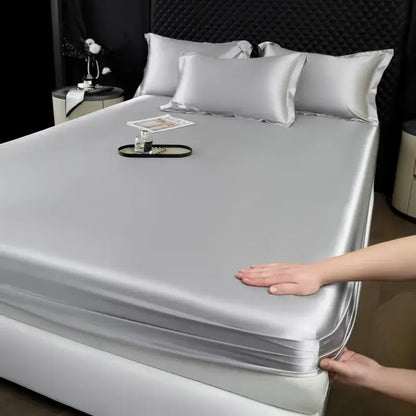 Luxury cream mulberry silk fitted sheet set – bedroom bed linen