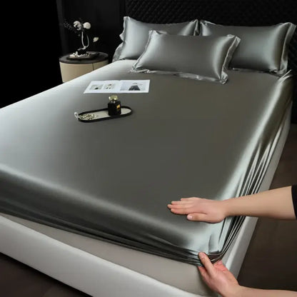 Luxury cream mulberry silk fitted sheet set – bedroom bed linen