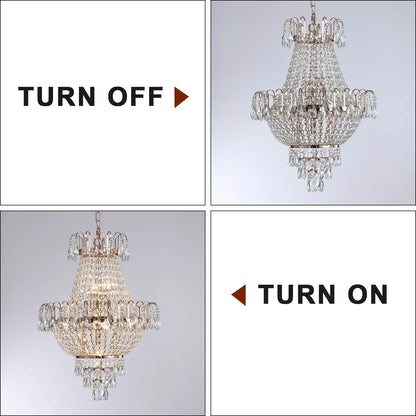DecorBites™ Luxury Crystal Chandelier Copper Color 7-Light Fixture