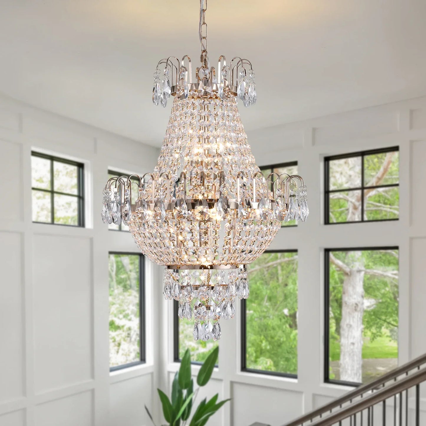 DecorBites™ Luxury Crystal Chandelier Copper Color 7-Light Fixture