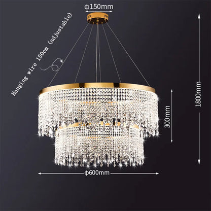 DecorBites™ Luxury Crystal Chandelier Pendant Light Fixture