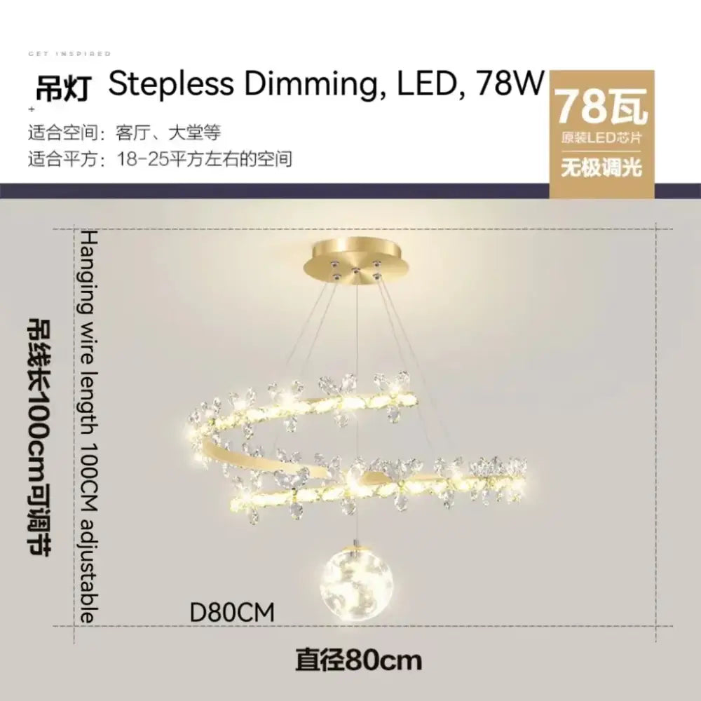 Luxury crystal gold ceiling chandelier living room butterfly lamp