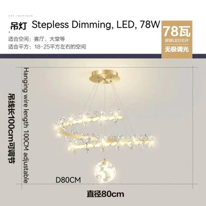 Luxury crystal gold ceiling chandelier living room butterfly lamp