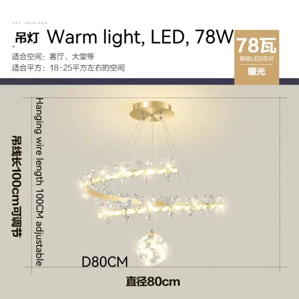 Luxury crystal gold ceiling chandelier living room butterfly lamp
