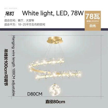Luxury crystal gold ceiling chandelier living room butterfly lamp