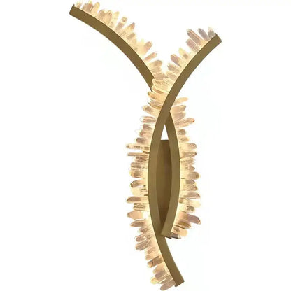 Luxury crystal gold metal wall sconce for living room warm glow
