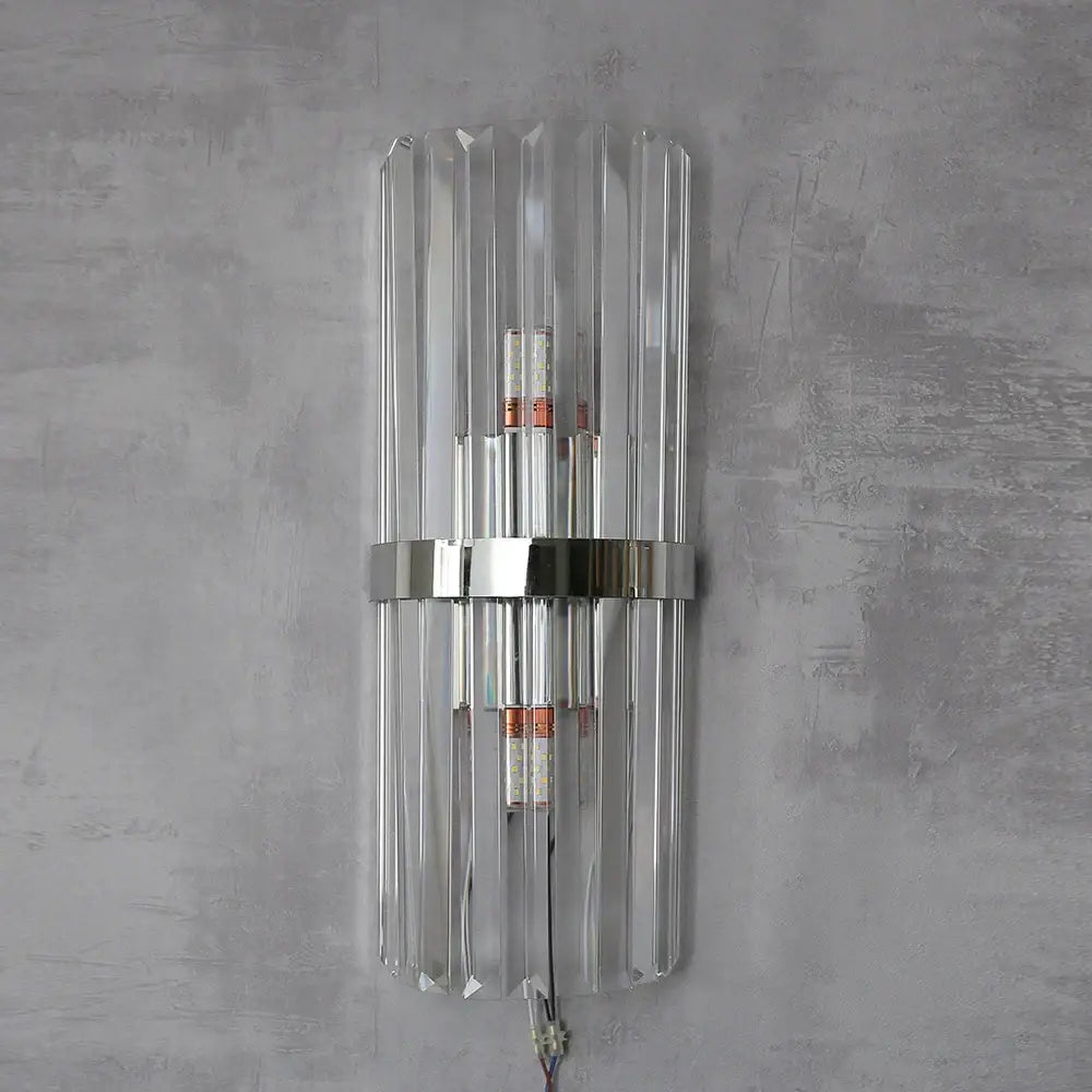 Luxury crystal golden wall lamp living room glass sconce