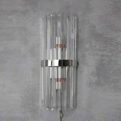 Luxury crystal golden wall lamp living room glass sconce