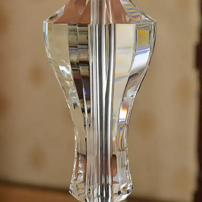 Luxury crystal table lamp with fabric lampshade bedroom light